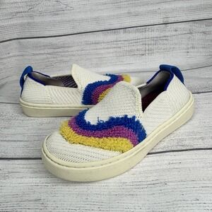 ROTHY'S The Kids Slip On Sneakers Kids Size 11 Terry Swirl Multicolor Rainbow